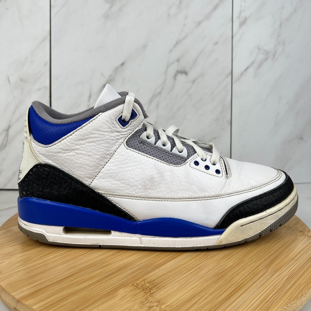 Nike Air Jordan 3 Retro Racer Blue Mens Size 10.5 Sneakers Shoes CT8532-145